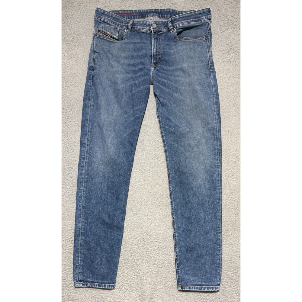 Diesel Industry Mens Blue Denim Tapered Leg Jeans Size 36 x 32